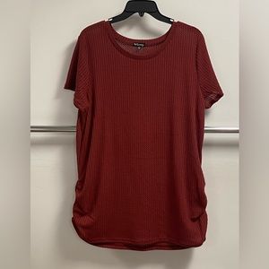 Short Sleeve Side Cinch Waffle Top Woman’s tee